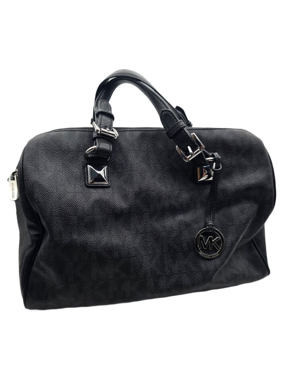 Michael Kors Signature Medium Grayson Satchel Bag Black